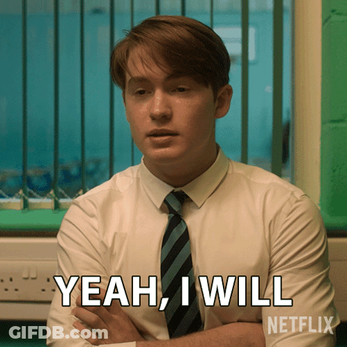 A Man With His Arms Crossed Says Yeah I Will GIF