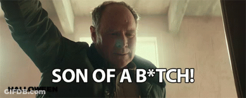 A Man With His Arms In The Air Says Son Of A Bitch GIF