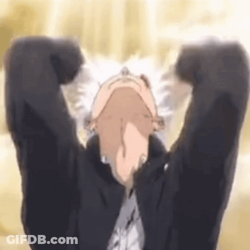 A Man With His Arms Outstretched Is Looking Up At The Sky . GIF