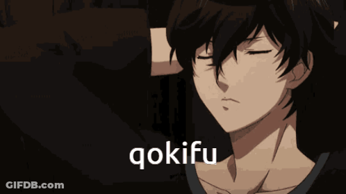 A Man With His Eyes Closed And The Word Gokifu On The Bottom Right GIF