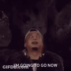 A Man With His Eyes Closed And The Words I 'M Going To Go Now Above Him GIF