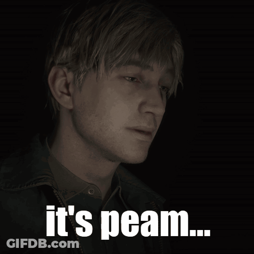A Man With His Eyes Closed And The Words " It 'S Peaam " On The Bottom GIF