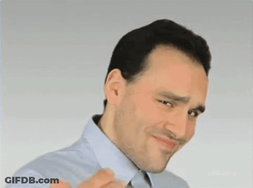 A Man With His Eyes Closed And The Words They 'Re High Quality Below Him GIF