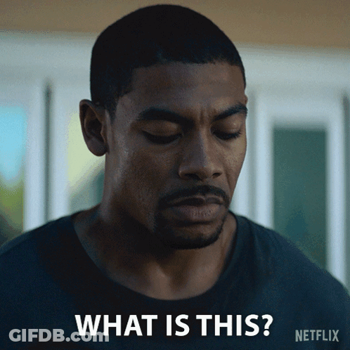 Man With Closed Eyes And What Is This Text GIF
