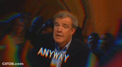A Man With His Eyes Closed Has The Word Anyway On His Shirt GIF