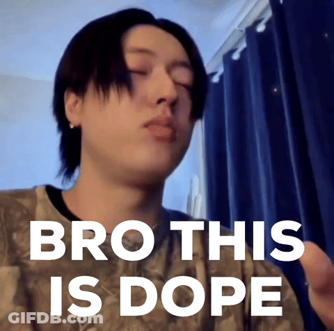 A Man With His Eyes Closed Has The Words Bro This Is Dope Written On His Face GIF