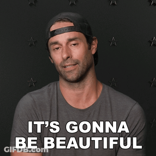 A Man With His Eyes Closed Has The Words It 'S Gonna Be Beautiful On His Shirt GIF