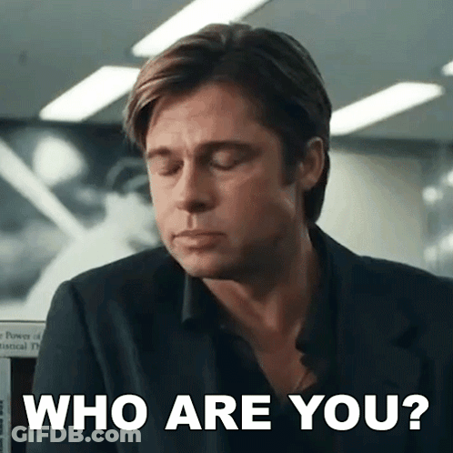 A Man With His Eyes Closed Is Asking Who Are You ? GIF