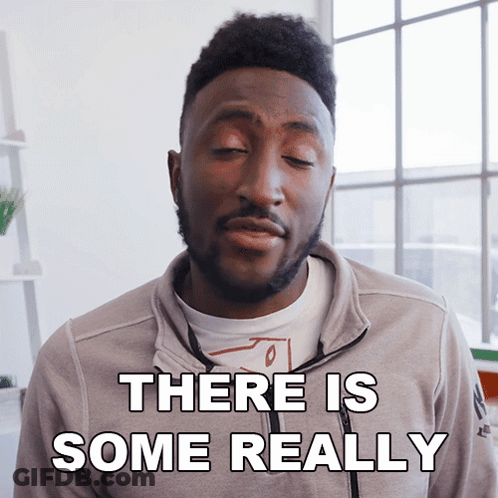 A Man With His Eyes Closed Says There Is Some Really On The Screen GIF