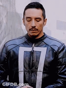 A Man With His Eyes Closed Wearing A Black Leather Jacket GIF