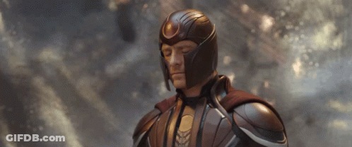 A Man With His Eyes Closed Wearing A Helmet And Armor GIF