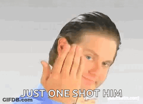 A Man With His Hand On His Face Says Just One Shot Him .. GIF