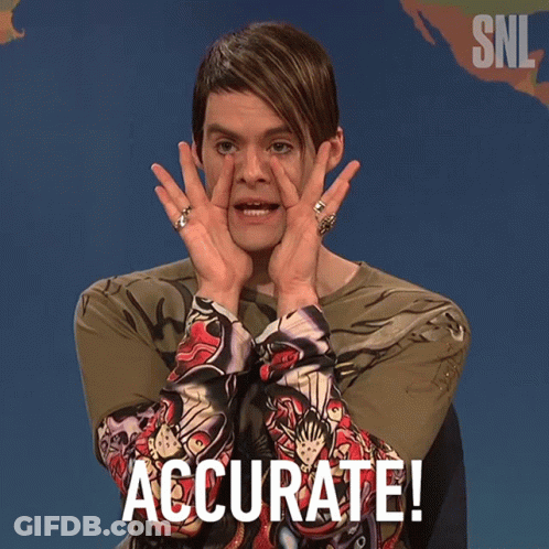 A Man With His Hands On His Face And The Word Accurate Written On The Bottom GIF