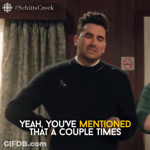 A Man With His Hands On His Hips Says Yeah You 'Ve Mentioned That A Couple Times GIF