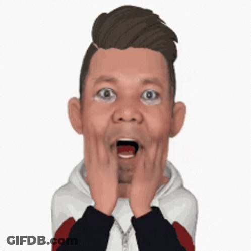 A Man With His Mouth Open And His Hands On His Face GIF