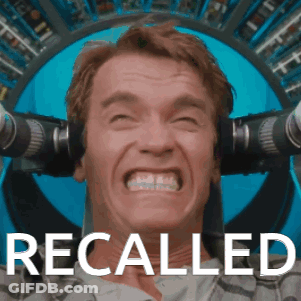 A Man With His Mouth Open And The Word Recalled Written Below Him GIF