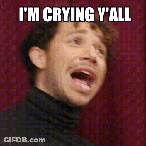 A Man With His Mouth Open And The Words I 'M Crying Y 'All Above His Head GIF