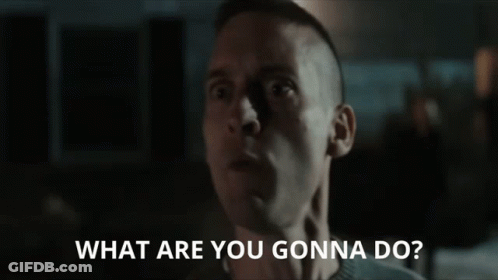 A Man With His Mouth Open And The Words What Are You Gonna Do Below Him GIF