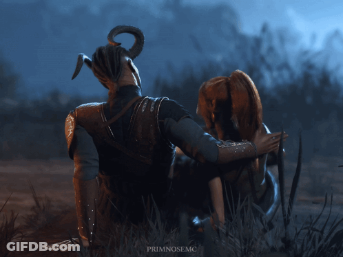 Man With Horns And Woman Named Primnosemc GIF