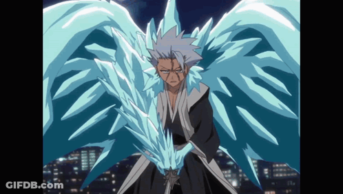A Man With Ice Wings Holds A Sword GIF