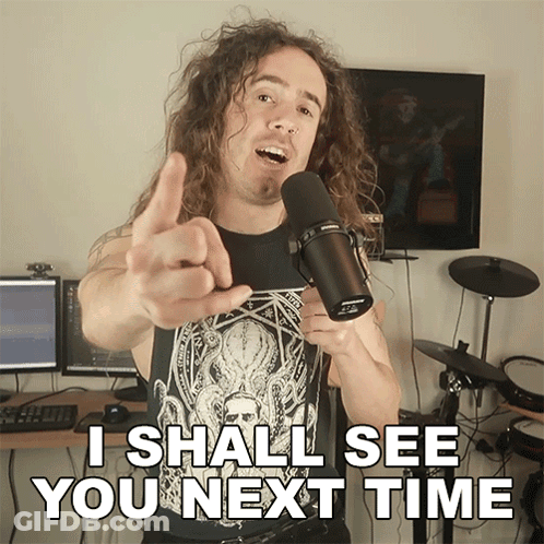 A Man With Long Curly Hair Is Pointing At The Camera And Says I Shall See You Next Time GIF
