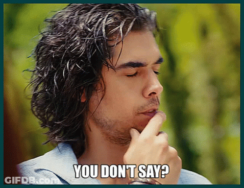 A Man With Long Hair And A Beard Has His Finger To His Mouth And Says " You Don 'T Say " GIF