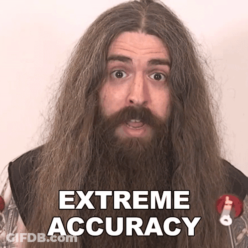 Man With Long Hair And Beard Says Extreme Accuracy GIF
