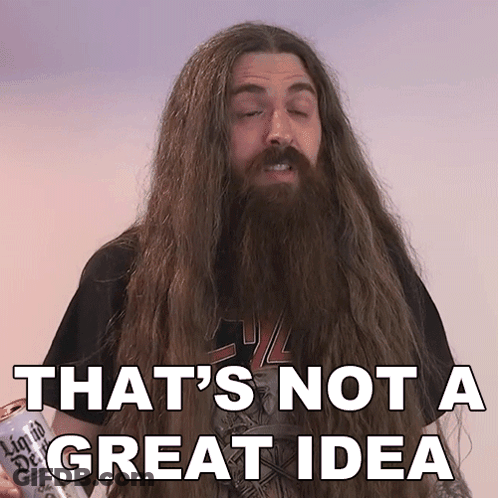 A Man With Long Hair And A Beard Holds A Can Of Liquid Death GIF