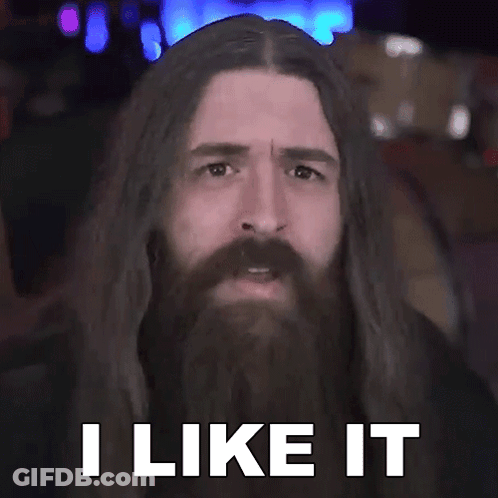 Man With Long Hair And Beard Saying I Like It GIF