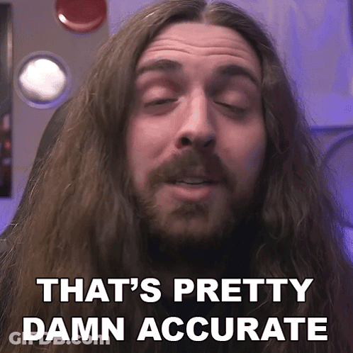 Man With Long Hair And Beard Saying That S Pretty Damn Accurate GIF