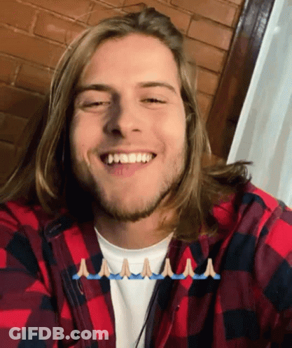 Man With Long Hair And Beard Smiling GIF