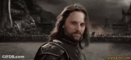 A Man With Long Hair And A Beard Is Standing In Front Of A Crowd And Says , `` Yolo '' . GIF