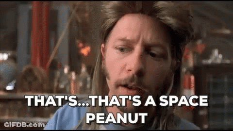 A Man With Long Hair And A Beard Is Talking About A Peanut . GIF