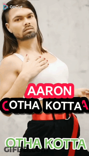 Man With Long Hair And Beard White Tank Top Red Belt GIF