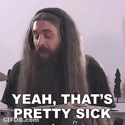 Man With Long Hair And Beard Saying Yeah That's Pretty Sick GIF