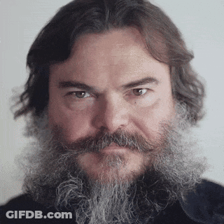 A Man With Long Hair And A Beard Looks At The Camera GIF