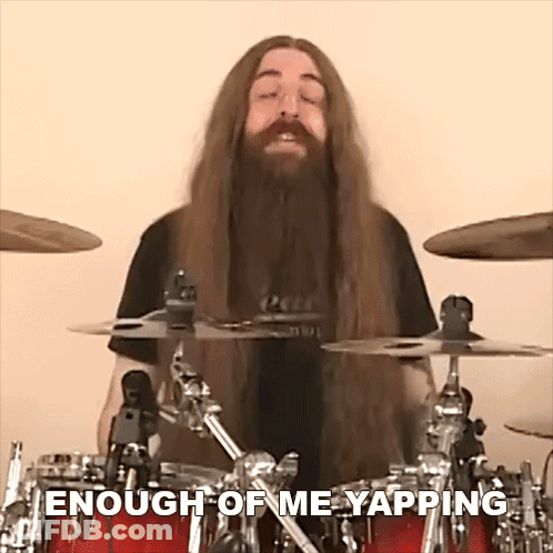 Man With Long Hair And Beard Drums Yapping GIF