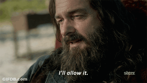 A Man With Long Hair And A Beard Says " I 'Ll Allow It " GIF