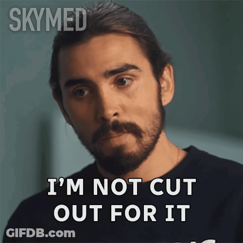 A Man With Long Hair And A Beard Says " I 'M Not Cut Out For It " GIF