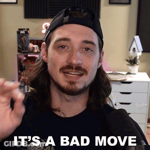 Man With Long Hair And Beard Saying Bad Move With Hat GIF