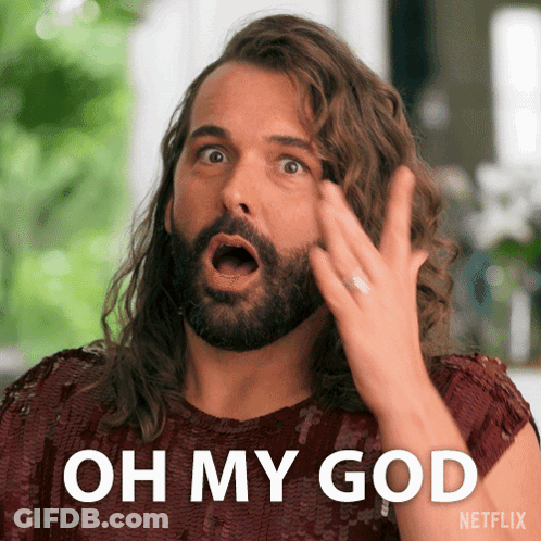 A Man With Long Hair And A Beard Says Oh My God On A Netflix Ad GIF