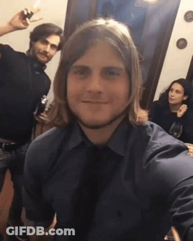 Man With Long Hair And Beard Smiling GIF