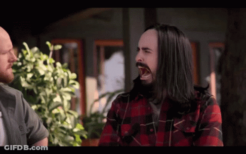 Man With Long Hair And Beard Screaming GIF