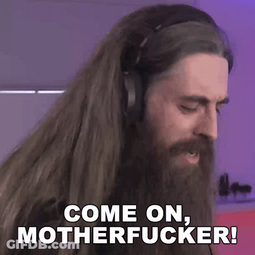 Man With Long Hair And Beard Says Come On Motherfucker GIF