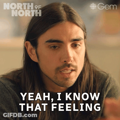 A Man With Long Hair Is Saying Yeah I Know That Feeling GIF