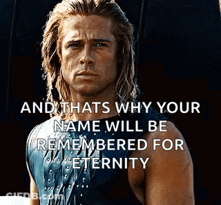 A Man With Long Hair Is Standing In Front Of A Black Background With A Quote . GIF