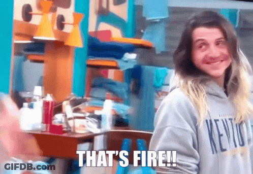 Man With Long Hair Wearing Kevin Sweatshirt GIF