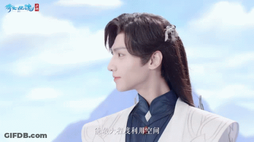 A Man With Long Hair Is Wearing A White Jacket GIF