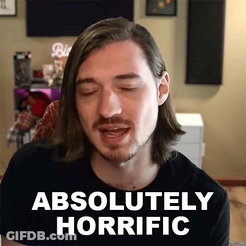A Man With Long Hair Says Absolutely Horrific GIF
