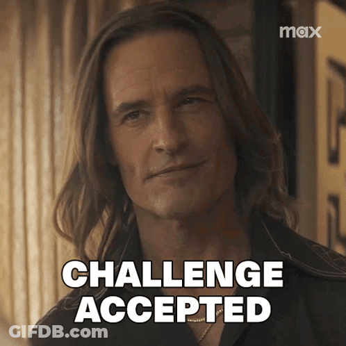 Man With Long Hair Says Challenge Accepted GIF